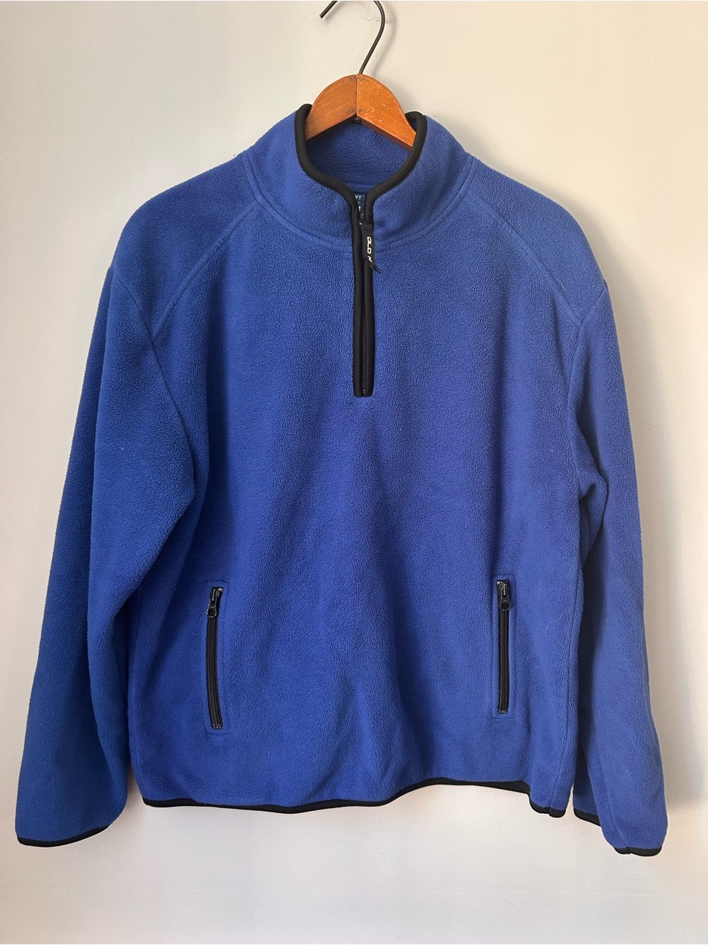 VTG 1994 Old Navy Fleece Youth XXL (18) Embroidered 1/4 Zip Blue Grunge Y2K